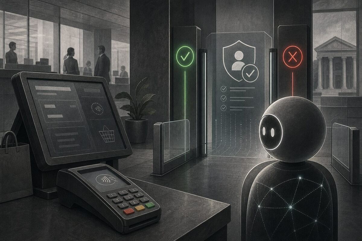 Merchant checkout verification gate for agent-initiated payments with allow or deny authorisation